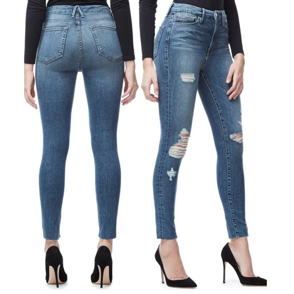 Good American Good Waist Raw Edge Skinny Jeans 2/26 - Picture 9 of 9
